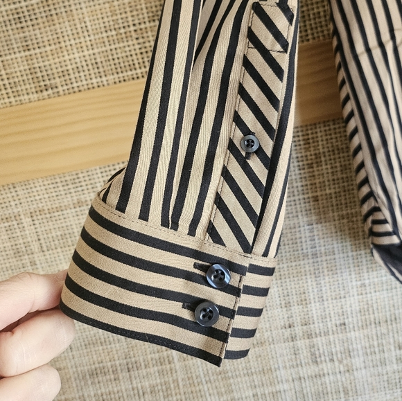 Chico's Striped Button Down Shirt 3 - Picture 5 of 5